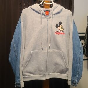Zara/Disney Mickey Mouse Gray and Blue Jean Jacket